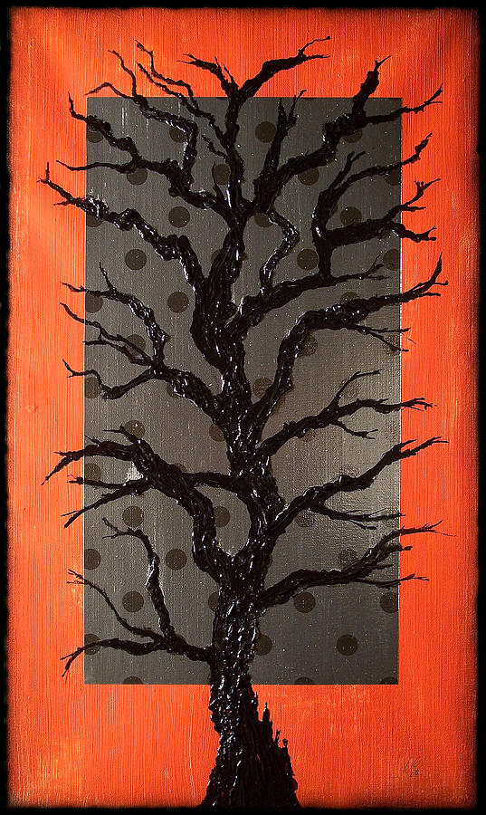 Mystical Black Tree Painting by Dan Engh
