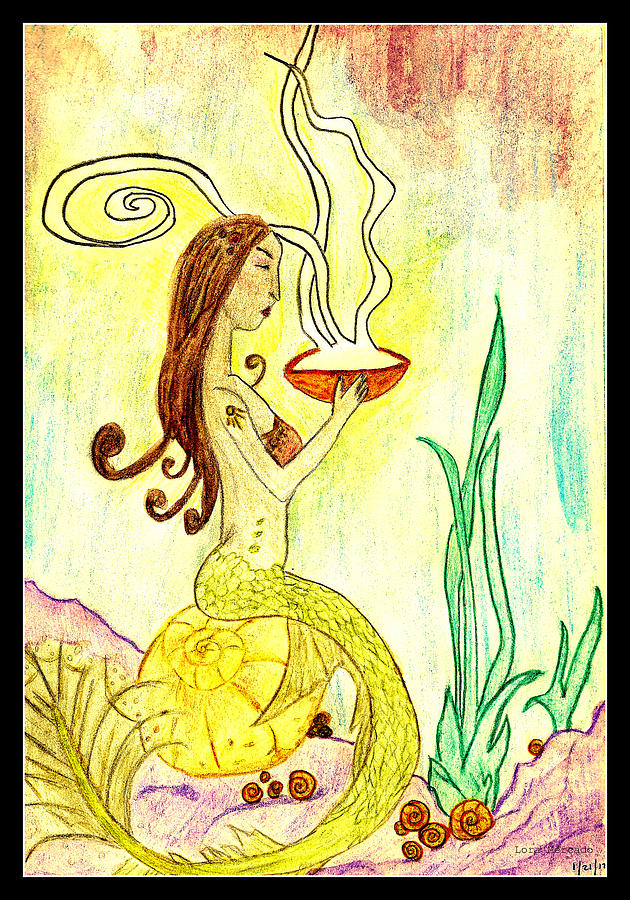Mystical Mermaid Drawing by Lora Mercado