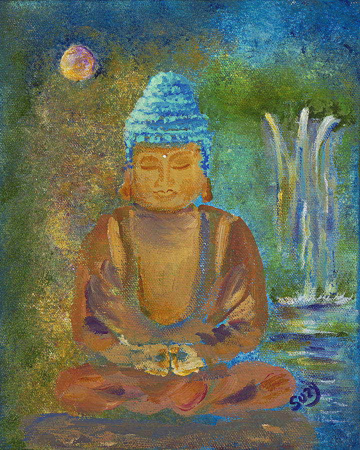 Mystical Peaceful Buddha Painting By Suzy Staulz