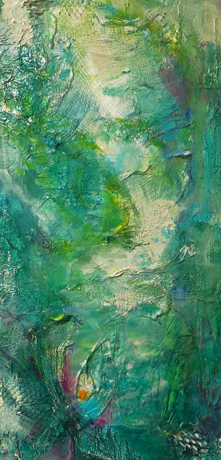 Mystical Waterfall I Painting by Bernadette Krupa