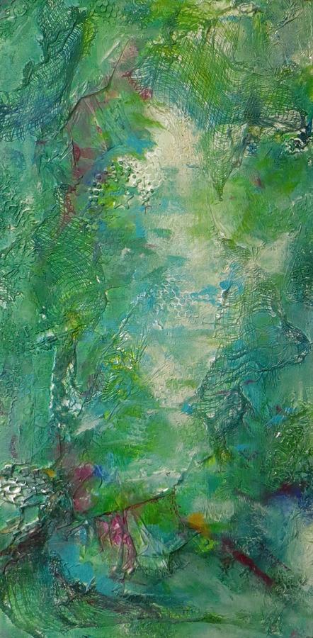 Mystical Waterfall II Painting by Bernadette Krupa