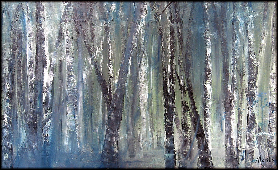 Abstract Painting - Mystical Woods by Miracle Morillo