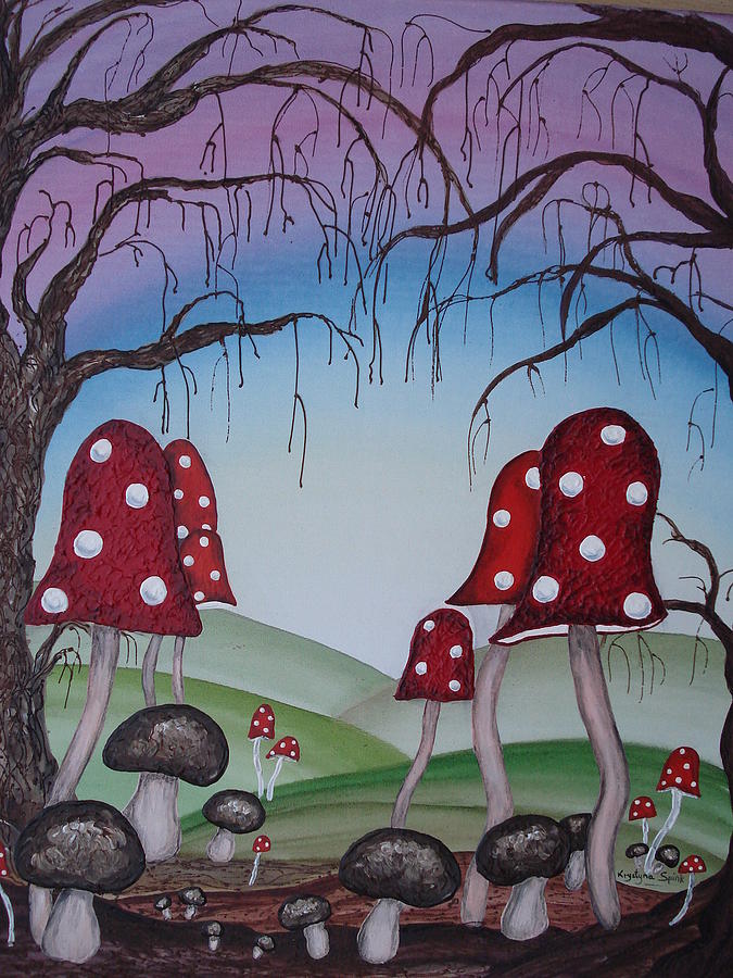 Mysticle forest Painting by Krystyna Spink
