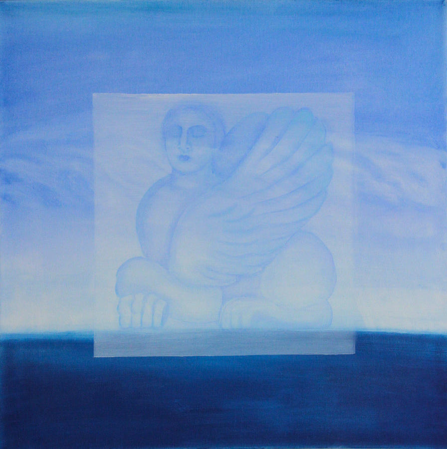 Greek Painting - Mythical Blue Horizon - right panel by Diana Perfect