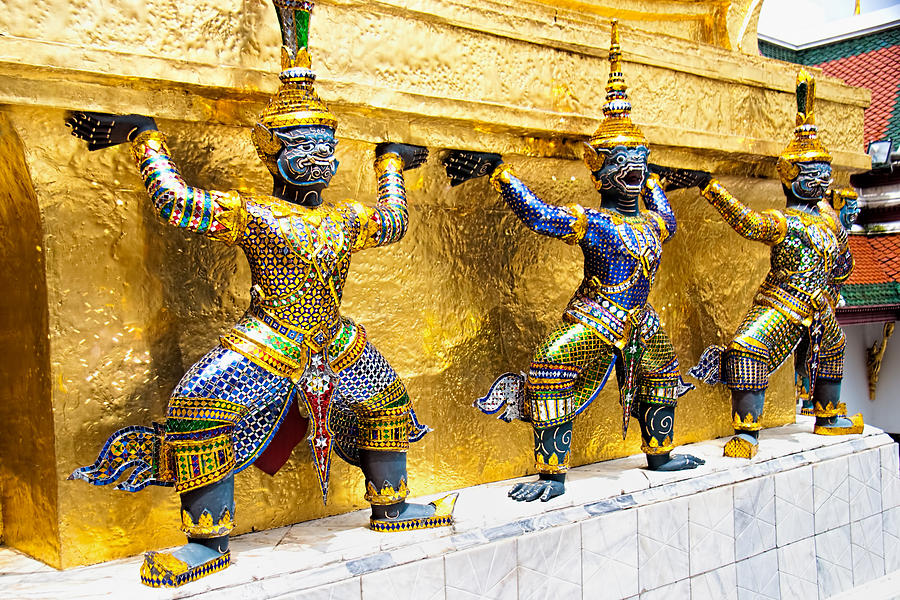 Architecture Photograph - Mythical Figures in Bangkok by David Smith