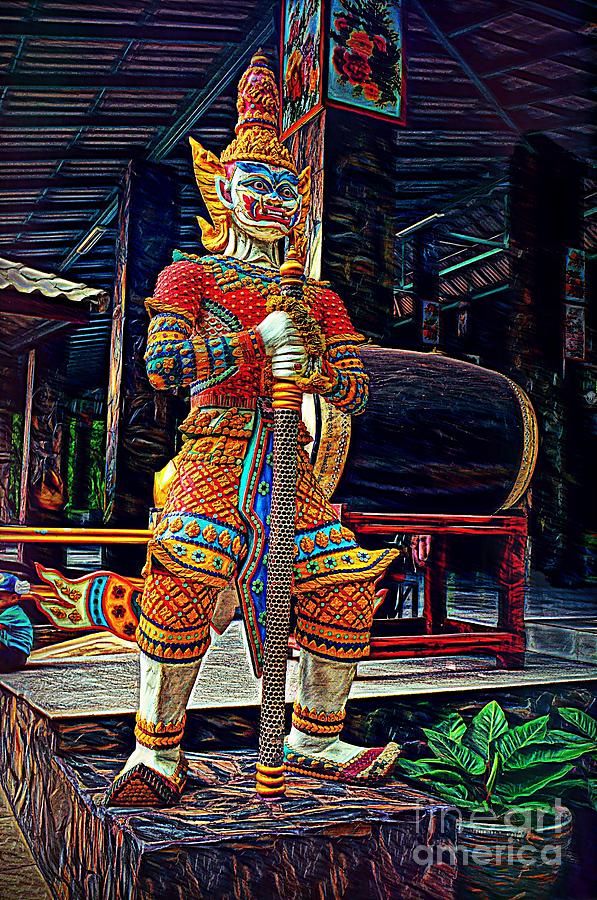 Mythical Thai Warrior Digital Art by Ian Gledhill