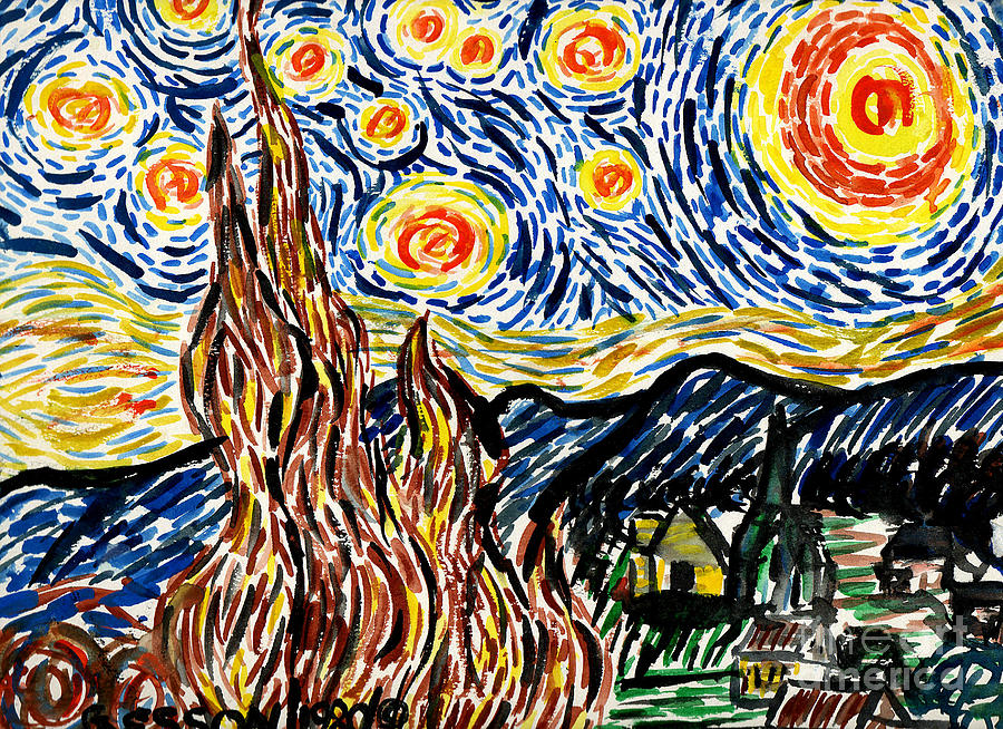 Vincent Van Gogh Painting - Vincent van Goghs Starry Night by Genevieve Esson