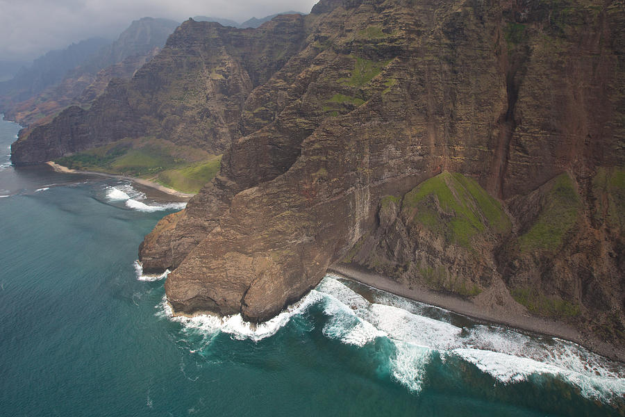 Na Pali Coastline Kauai Helicopter Aerial Photograph by Steven Lapkin