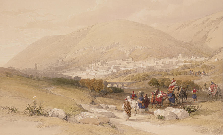 David Roberts Painting - Nablous   Ancient Shechem by David Roberts