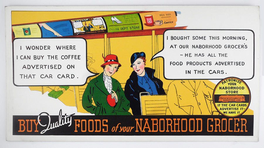 Streetcar Digital Art - Naborhood Grocer Promo Card by Woodson Savage