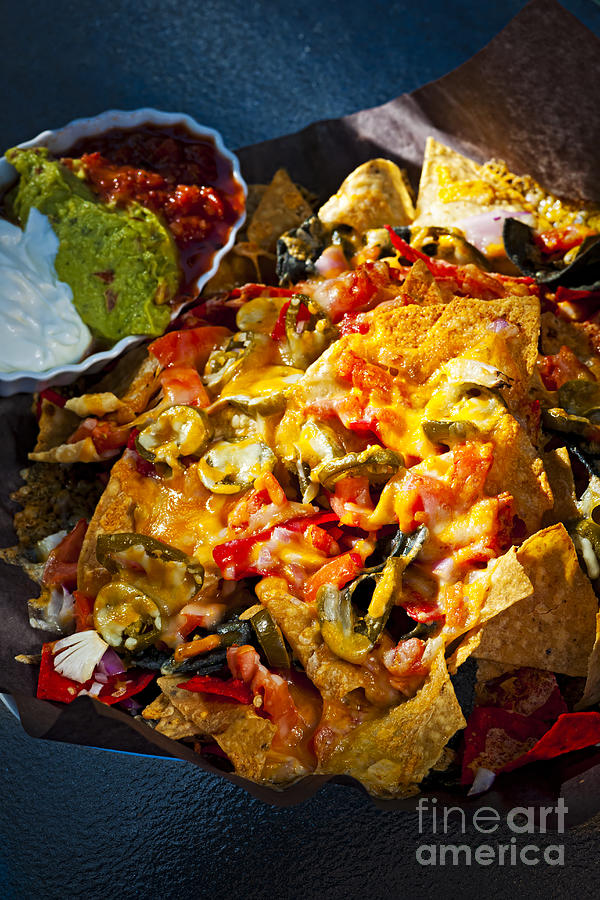 Nacho basket with cheese Photograph by Elena Elisseeva