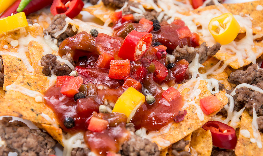 Nachos With Meat And Cheese Photograph