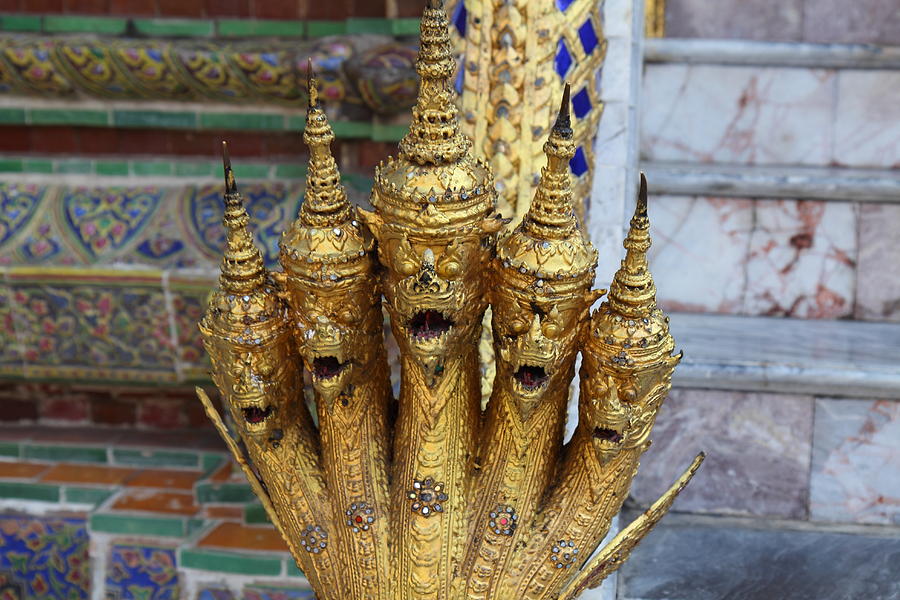 Bangkok Photograph - Naga - Grand Palace in Bangkok Thailand - 01131 by DC Photographer