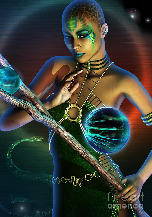 Snake Digital Art - Naga by Shadowlea Is