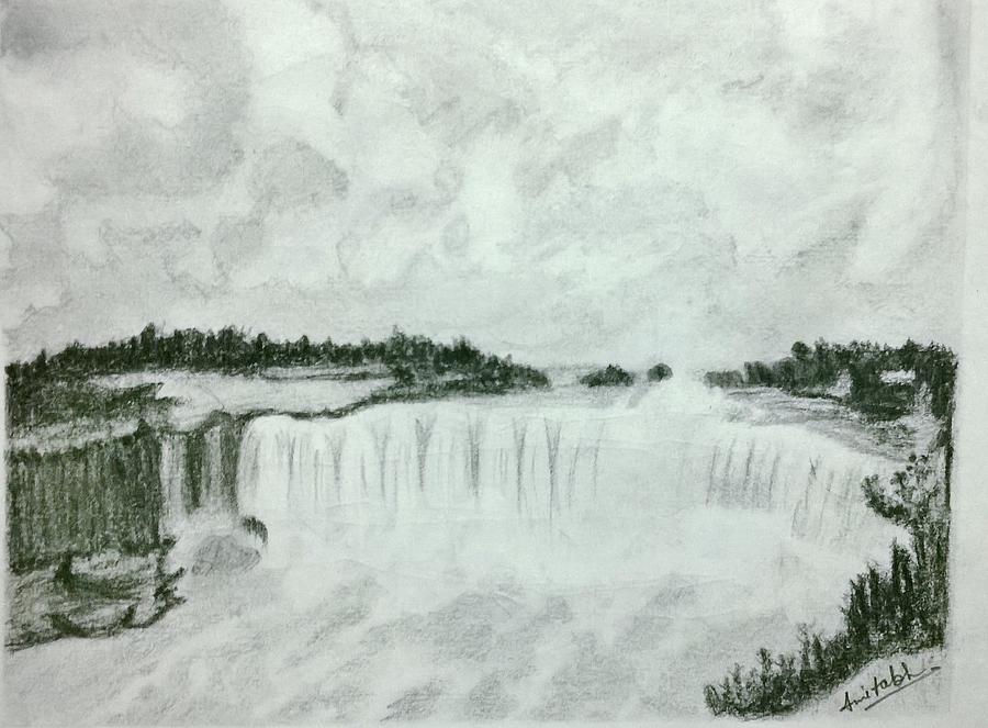 Naigara Falls Drawing by Amitabh Ganguly - Fine Art America