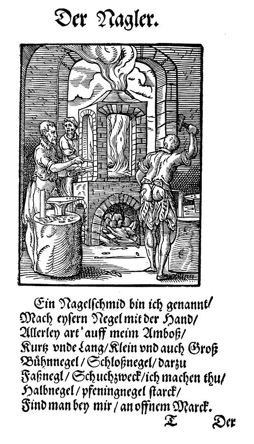 Hammer Painting - Nail Maker, 1568 by Granger