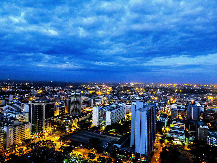 Nairobi Nights Blue Sky Photograph by Albert Ogetto - Fine Art America