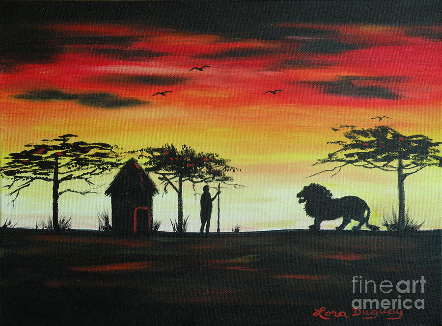 Nairobi Sunset Painting by Lora Duguay