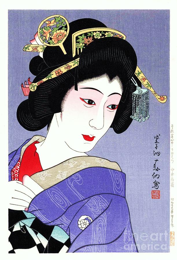 Nakamura Senjaku as Ohatsu Painting by Thea Recuerdo