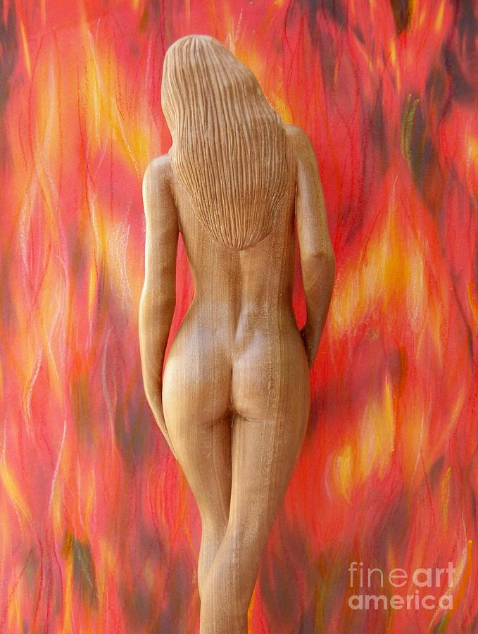 Naked Beauty - Walking into Fire Sculpture by Ronald Osborne