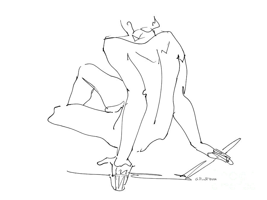 Naked-Men-Art-15 Drawing by Gordon Punt