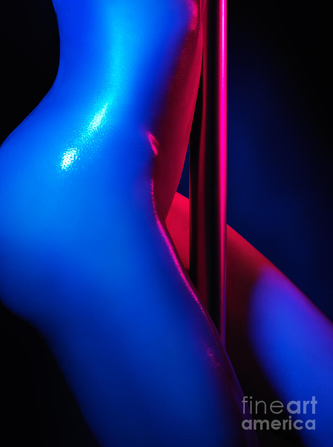 Naked woman pole dancing closeup of nude body Photograph by Maxim Images Exquisite Prints