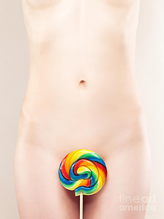 Naked Woman with a Colorful Lollipop Photograph by Maxim Images Exquisite Prints