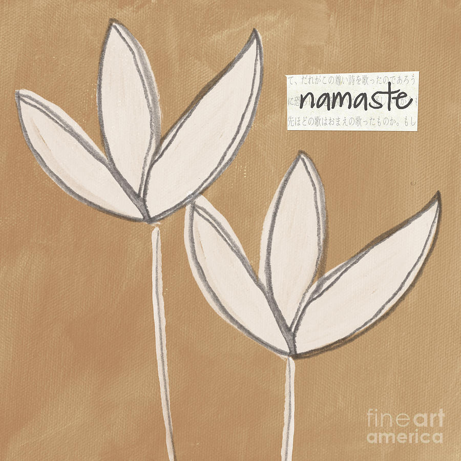 Namaste White Flowers Painting by Linda Woods