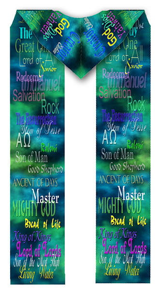 Names of God Cotton Clergy Stole Tapestry - Textile by Julie Rodriguez Jones