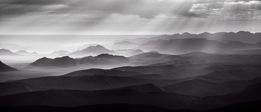 Black And White Photograph - Namib Desert By Air by Richard Guijt