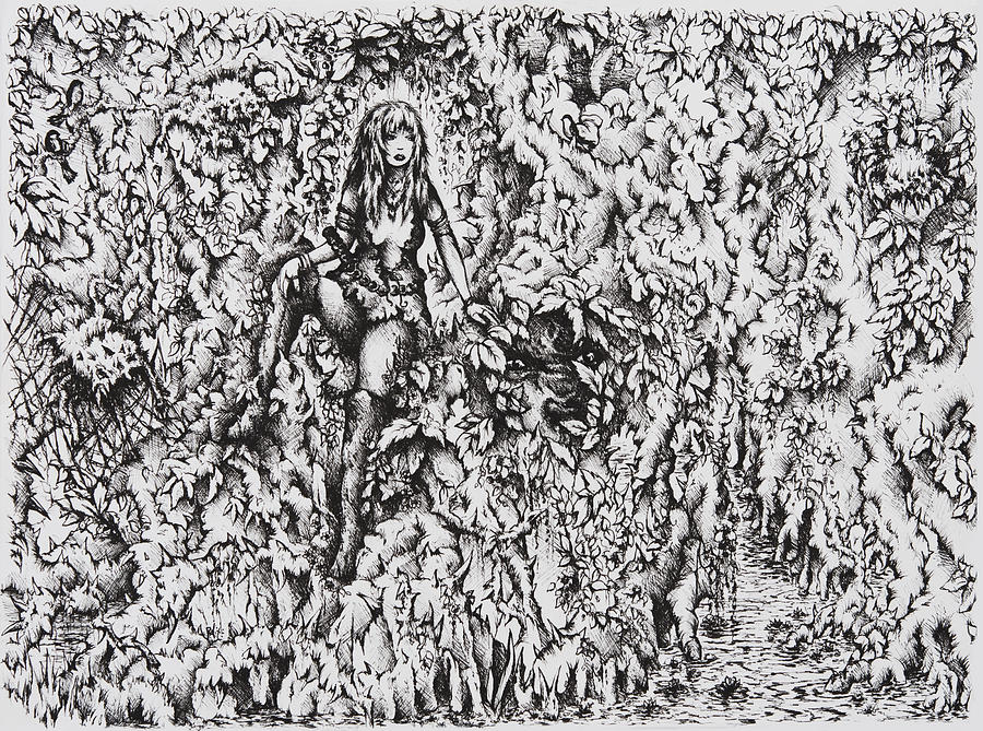 Fantasy Drawing - Nan Dungortheb by William Russell Nowicki