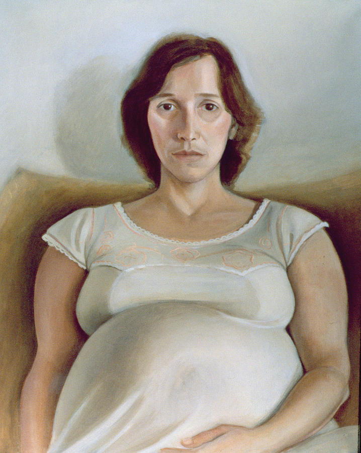 Nancy Pregnant 1980 Oil On Canvas Photograph By Tomar Levine 