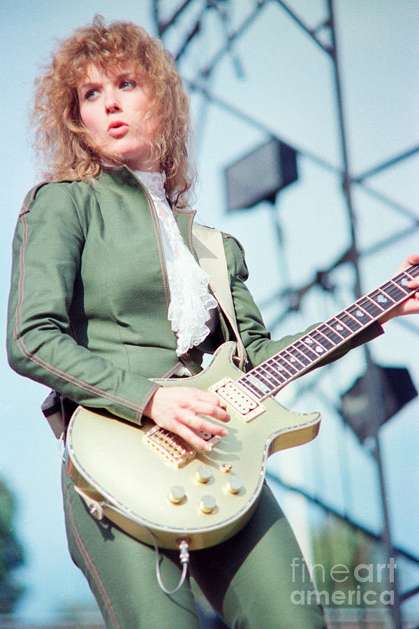 Nancy Wilson of Heart at Day on the Green in Oakland Ca 1981 Photograph by Daniel Larsen