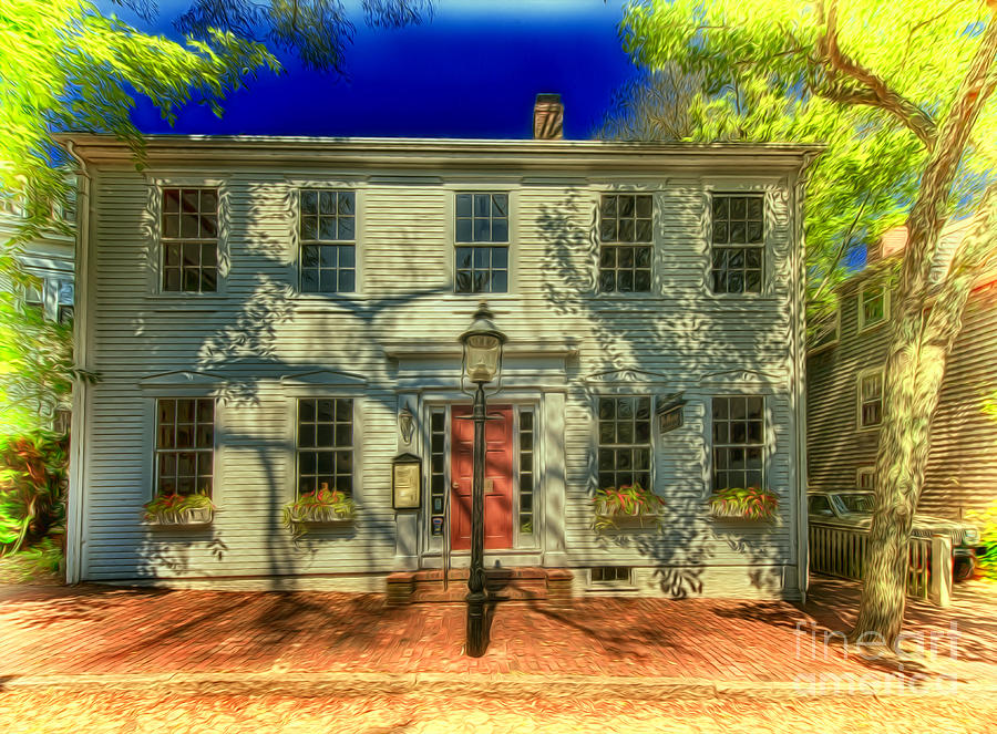 Nantucket Town House and One Lamp 01 Photograph by Jack Torcello