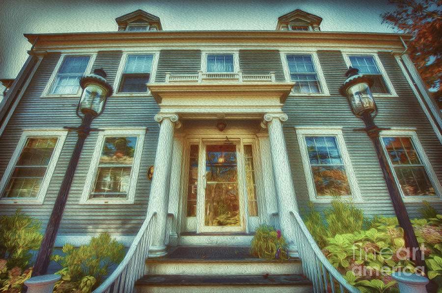 Nantucket Town House and Two Lamps 02 Photograph by Jack Torcello