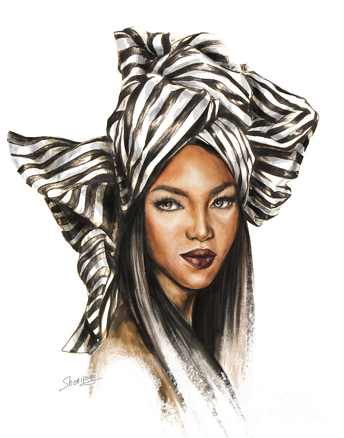 naomi campbell drawing