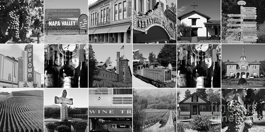Napa Sonoma County Wine Country 20140906 black and white Photograph by Wingsdomain Art and Photography