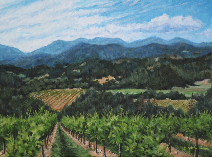Napa Painting - Napa Valley Vineyard by Penny Birch-Williams