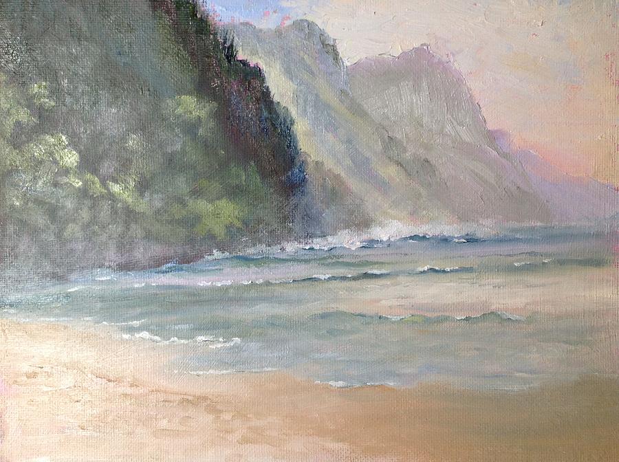 Napali Coast Kauai Painting by Judy Fischer Walton