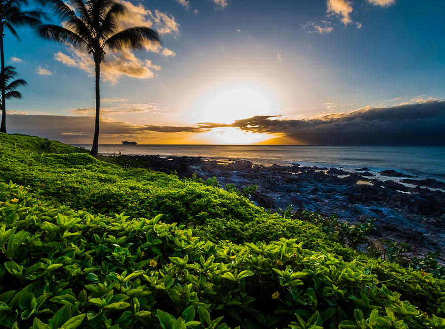 Sunset Photograph - Napili Bay Sunset by Russell Mann