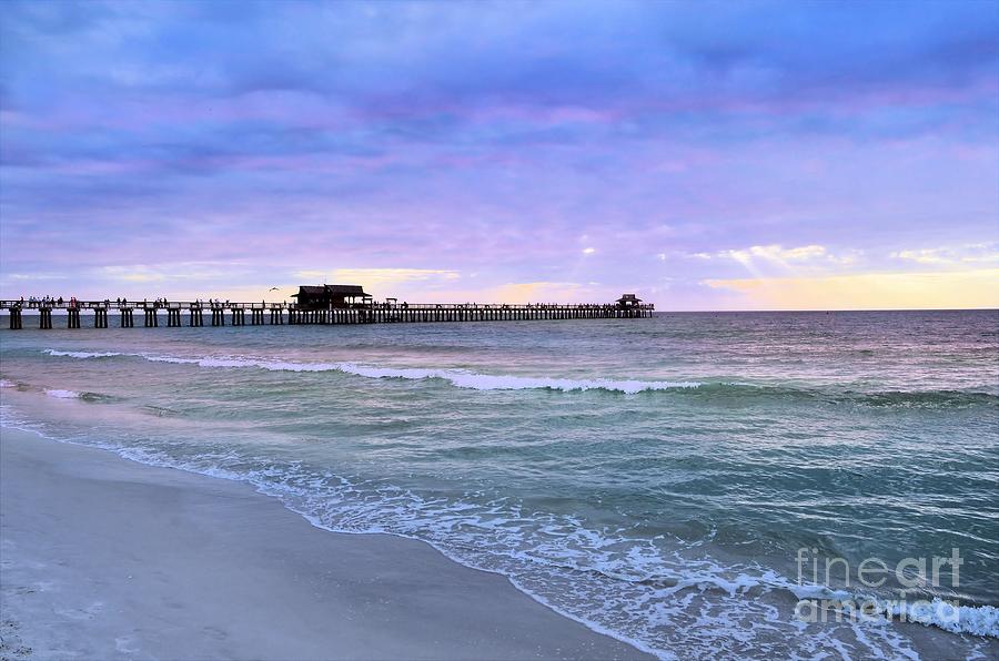 Naples Beach Pier at Sunset Photograph by Elaine Manley
