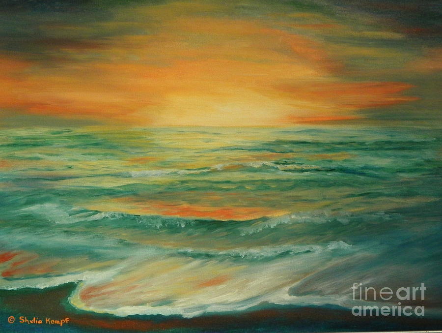 Naples Mystical Sunset Painting by Shelia Kempf