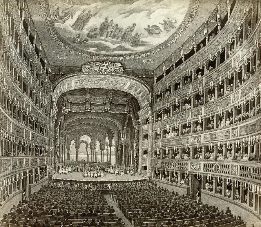 1900 Drawing - Naples Opera House by Granger