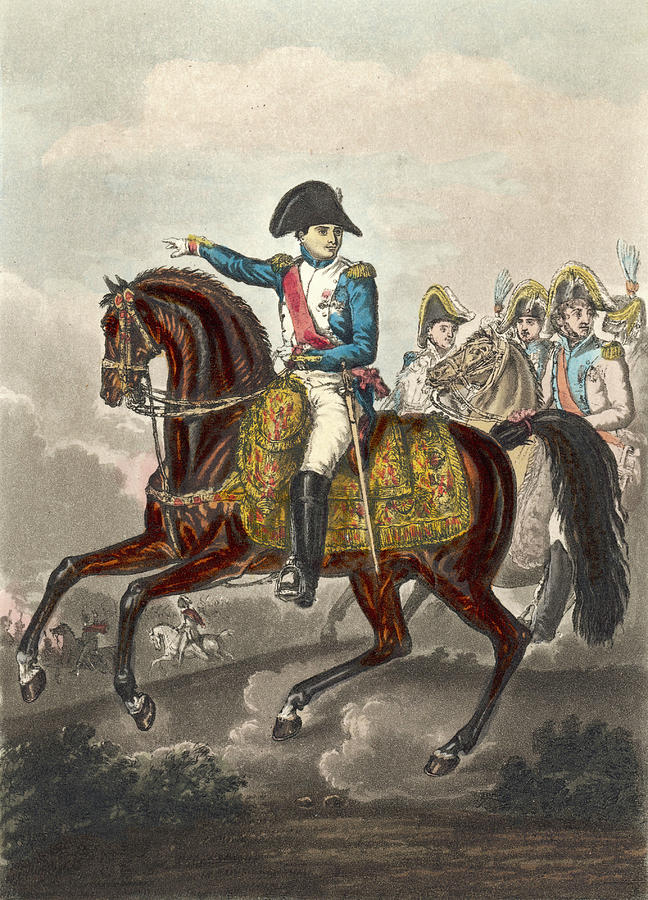 Napoleon I Riding At The Head Of His Drawing by Mary Evans Picture