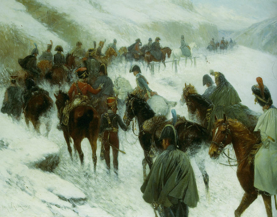 Horse Digital Art - Napoleon Leading His Troops Through Guadarrama Mountains by Jan Von Chelminski