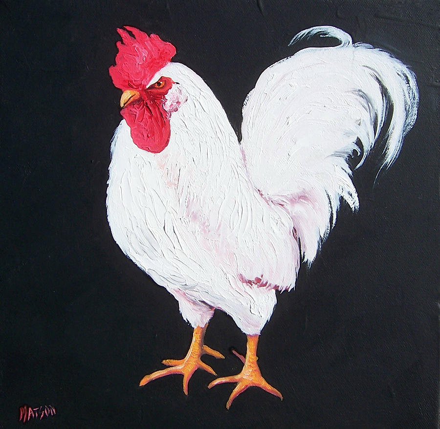 Napoleon the Rooster Painting by Jan Matson