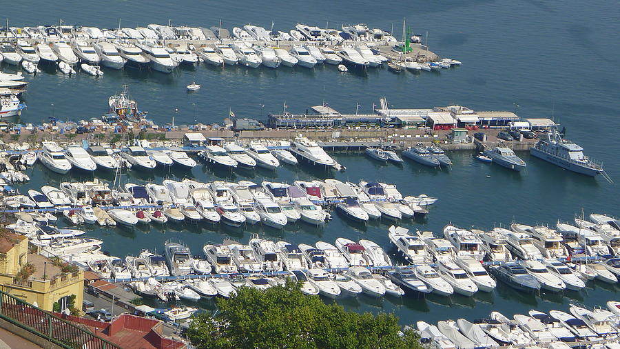 Napoli - boats at dock Photograph by Nora Boghossian