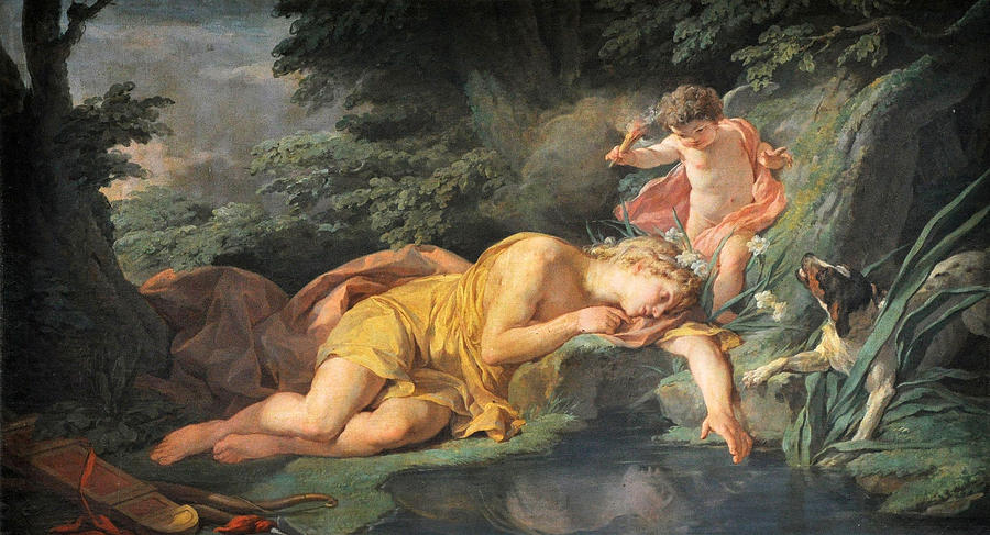 Narcissus changed into a flower Painting by Nicolas Bernard Lepicie
