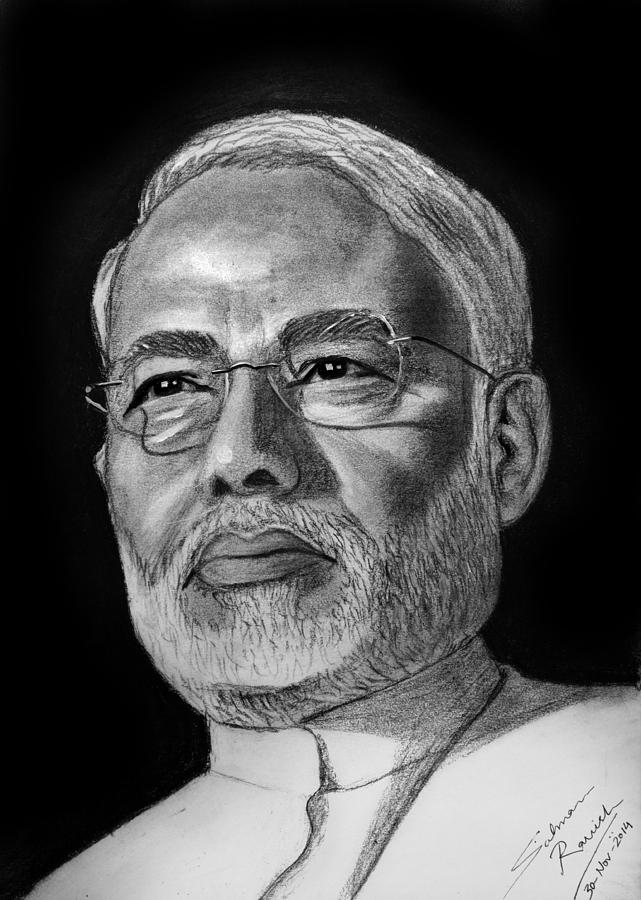 Narendra Modi Drawing by Salman Ravish