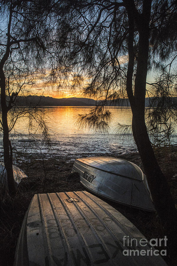 Boat Photograph - Narrabeen sunset by Sheila Smart Fine Art Photography
